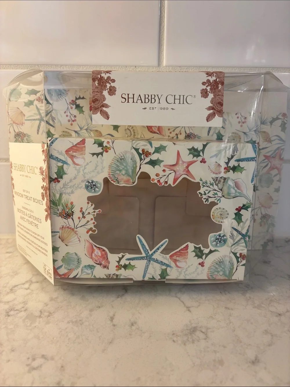 Shabby Chic Coastal Window Treat Boxes Set of 6 NWT